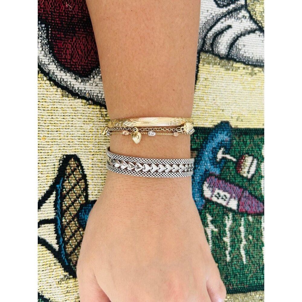❌SOLD 925 Italy Heart Link Flat Bracelet - Picture 6 of 6